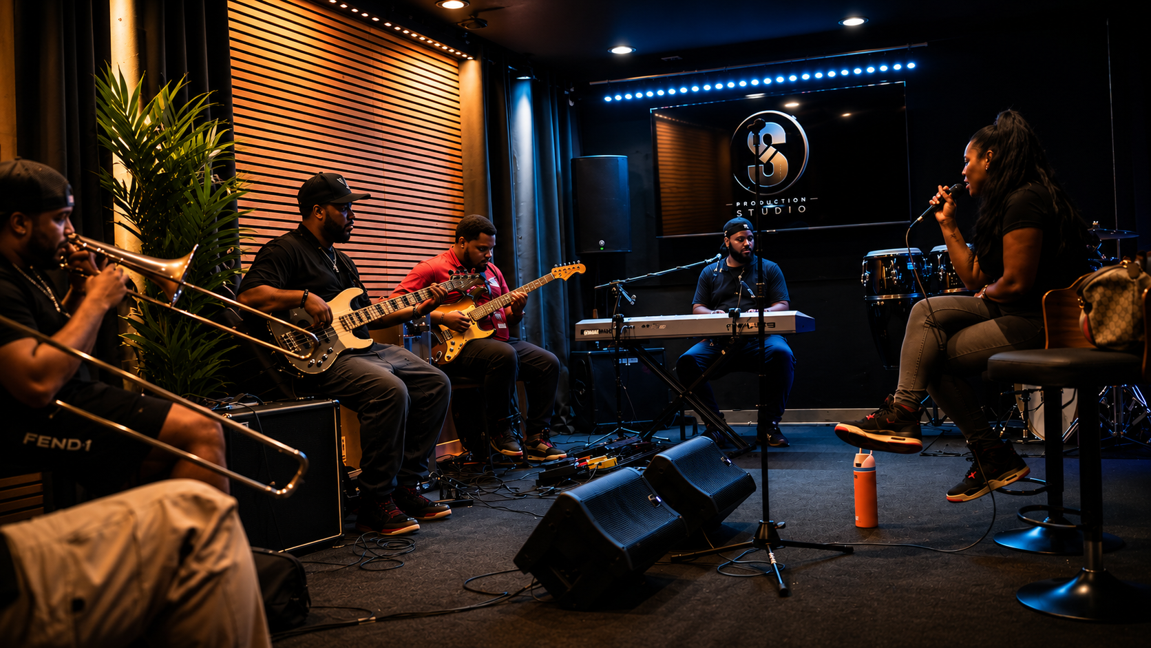Full band rehearsal and vocal session at Sproduction Recording Studio