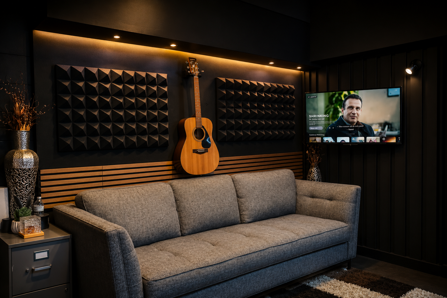 Comfortable client lounge inside Sproduction Recording Studio